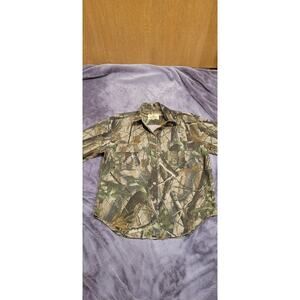 Redhead For Her Camo Camouflaged Long Sleeve Button Front Shirt Womens M Hunting